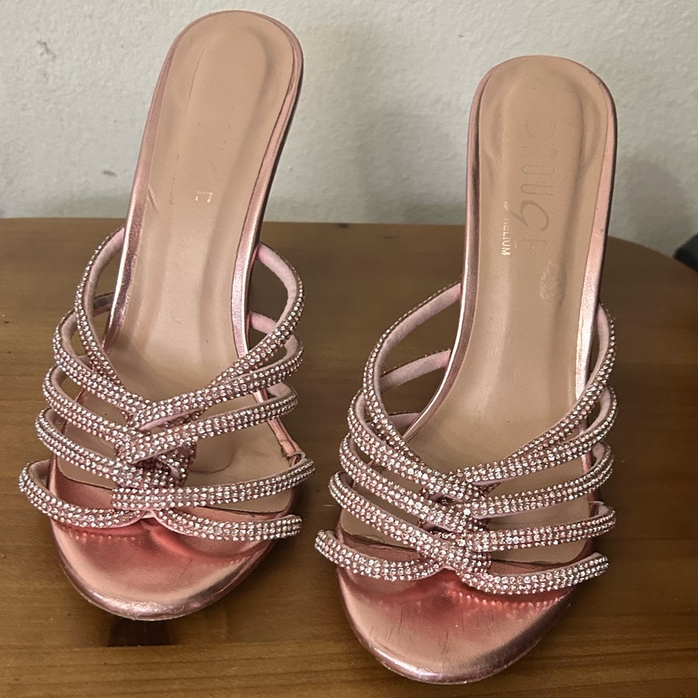 Rouge Elegant Pink Strappy Women's Heels